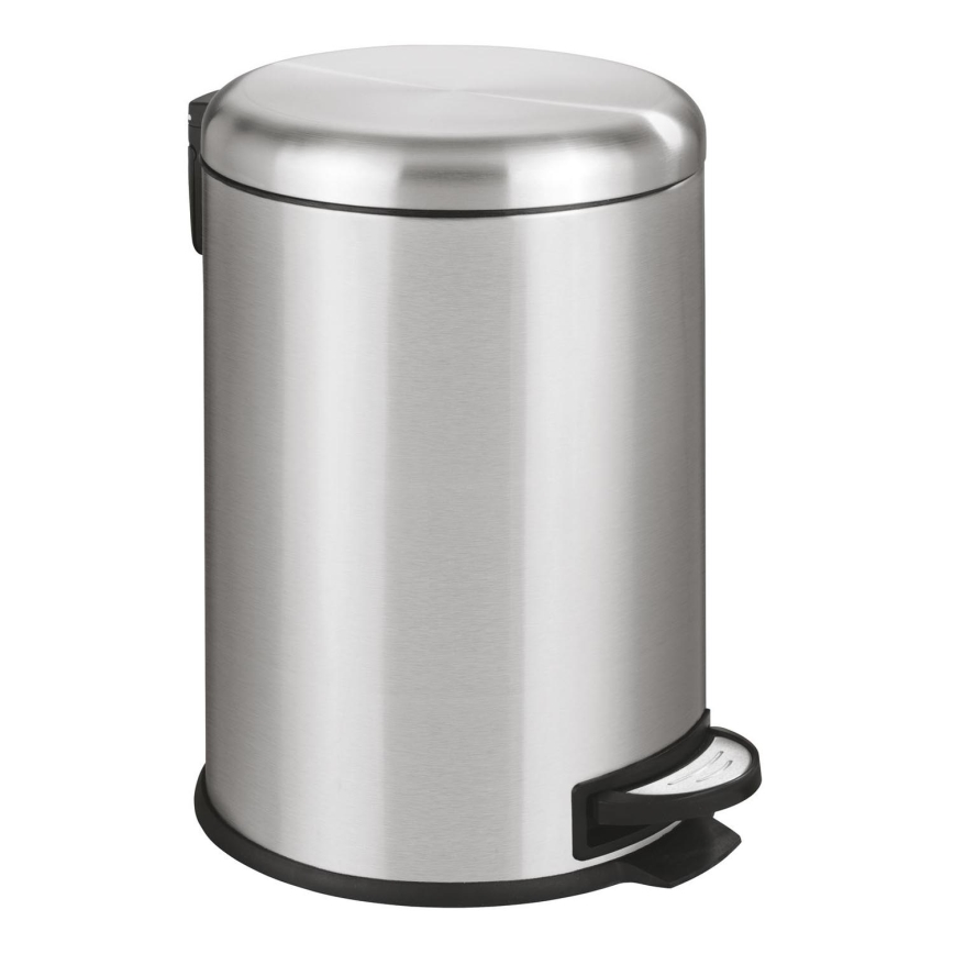 WENKO 22704100 - LEMAN Waste Bin 30,5x44 cm stainless steel/satin/black