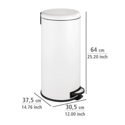 WENKO 22709100 - LEMAN Basket 30.5 x 64 cm White/Black
