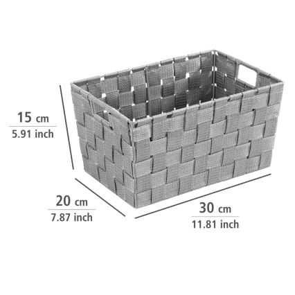 WENKO 22791100 - ADRIA Basket 30 x 20 cm, grey