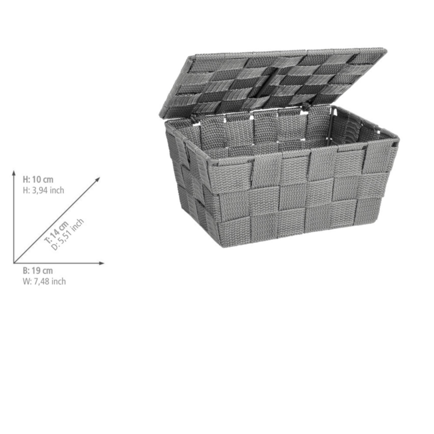 WENKO 22793100 - ADRIA Basket 19 x 14 cm, Grey