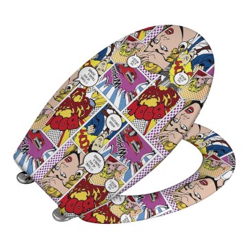 WENKO 22797100-WC POP-ART Toilet Seat 45x38 cm Multicolored/Silver