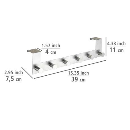 WENKO 22804100-CELANO Hanger 39 x 11 cm stainless steel/silver