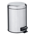 WENKO 22829100 - LEMAN Waste Bin 17 x 25 cm, Satin Stainless Steel/Black