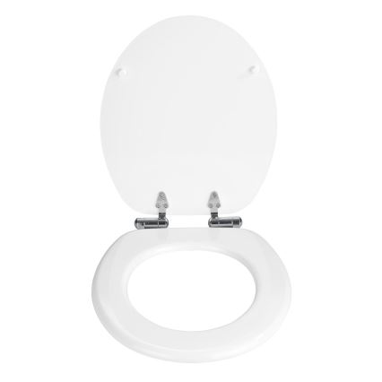 WENKO 22885100-WC URBIO Toilet Seat 36 x 42.5 cm White/Silver