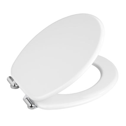 WENKO 22885100-WC URBIO Toilet Seat 36 x 42.5 cm White/Silver