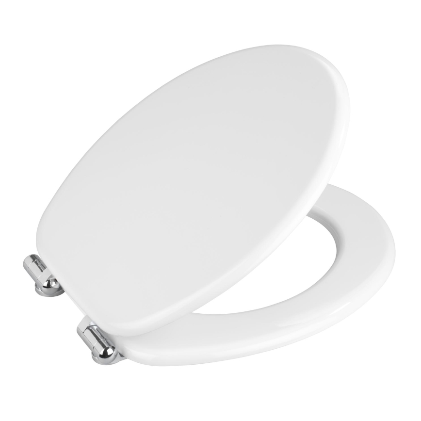 WENKO 22885100-WC URBIO Toilet Seat 36 x 42.5 cm White/Silver