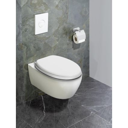 WENKO 22885100-WC URBIO Toilet Seat 36 x 42.5 cm White/Silver
