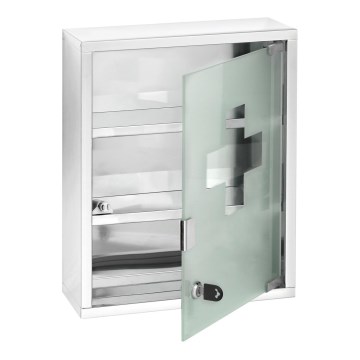 WENKO 22924100 - First Aid Cabinet 30x40 cm stainless steel/silver