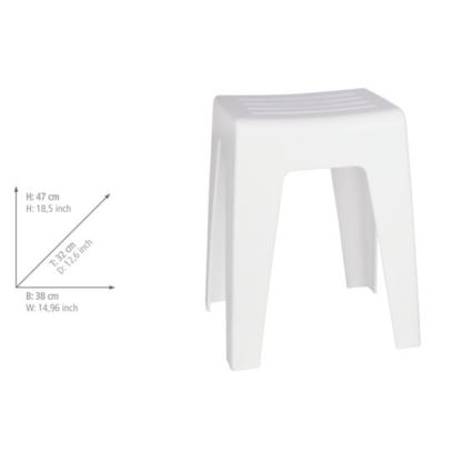WENKO 22943100 - KUMBA Stool 38 x 47 cm White