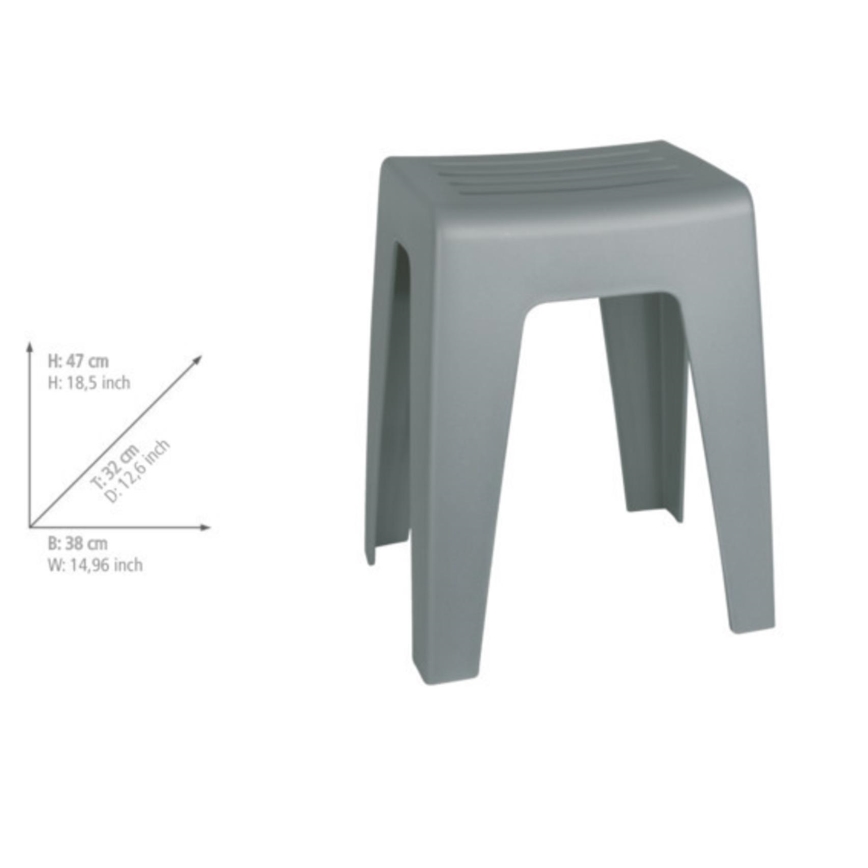 WENKO 22944100 - KUMBA Stool 38x47 cm grey