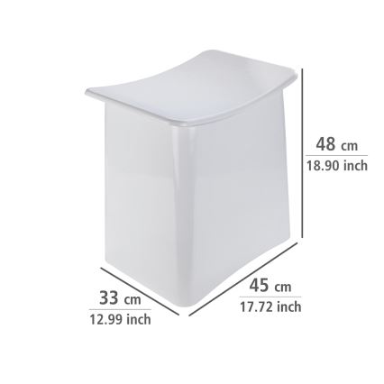 WENKO 22949100 - WING Stool 45 x 48 cm White/Black