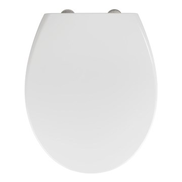 WENKO 22973100-WC DELOS Toilet Seat 44.5 x 37.5 cm White/Silver
