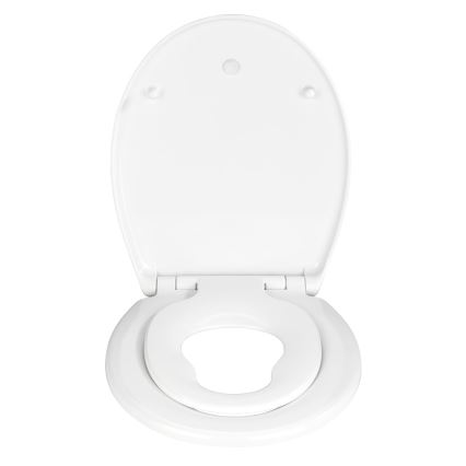 WENKO 22973100-WC DELOS Toilet Seat 44.5 x 37.5 cm White/Silver