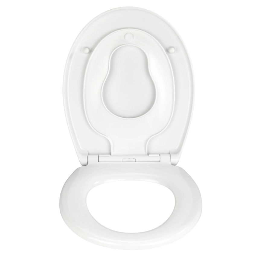 WENKO 22973100-WC DELOS Toilet Seat 44.5 x 37.5 cm White/Silver