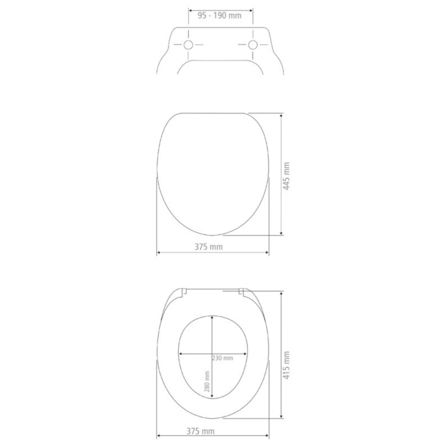 WENKO 22973100-WC DELOS Toilet Seat 44.5 x 37.5 cm White/Silver