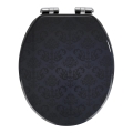 WENKO 22977100-BELLEVUE Toilet Seat 35,5x42,5 cm Anthracite/Silver