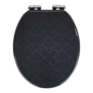 WENKO 22977100-BELLEVUE Toilet Seat 35,5x42,5 cm Anthracite/Silver