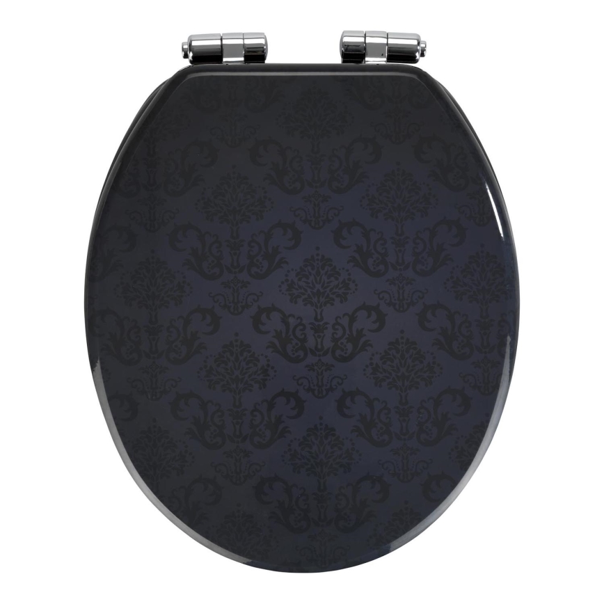WENKO 22977100-BELLEVUE Toilet Seat 35,5x42,5 cm Anthracite/Silver