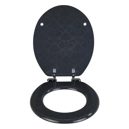 WENKO 22977100-BELLEVUE Toilet Seat 35,5x42,5 cm Anthracite/Silver