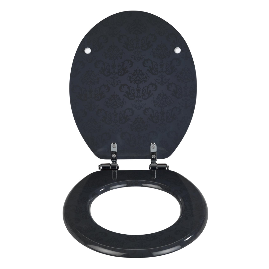 WENKO 22977100-BELLEVUE Toilet Seat 35,5x42,5 cm Anthracite/Silver