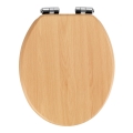 WENKO 22979100-WC NATURAL BEECH toilet seat 35.5 x 42.5 cm brown/silver