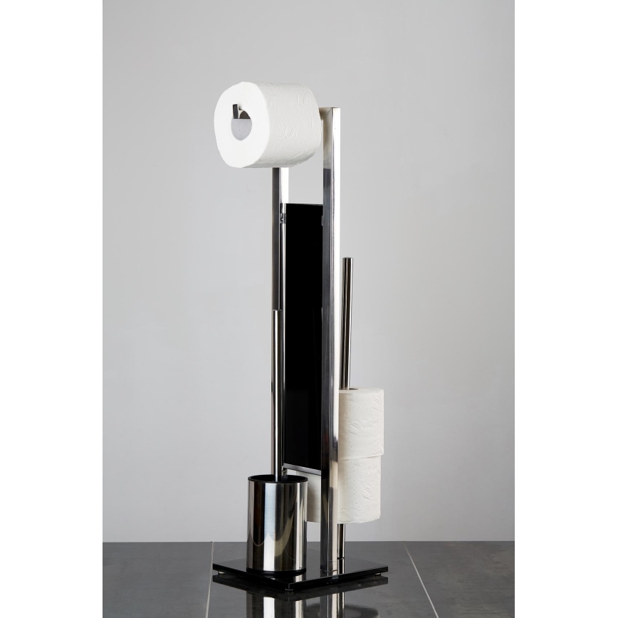 WENKO 22983100 - RIVALTA Toilet Brush 18x70 cm stainless steel/silver/black