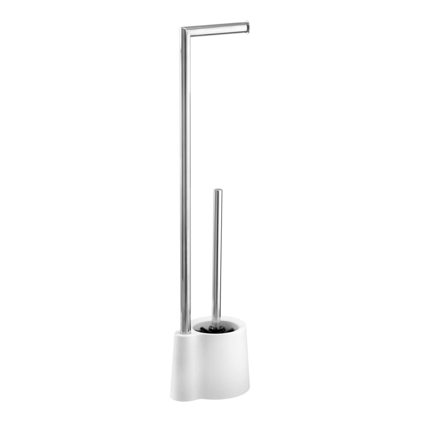 WENKO 22989100 - AVOLA Toilet Brush 13x70 cm stainless steel/white/silver