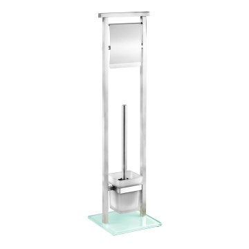 WENKO 22992100 - Toilet brush DEBAR 18x73 cm stainless steel/satin/white