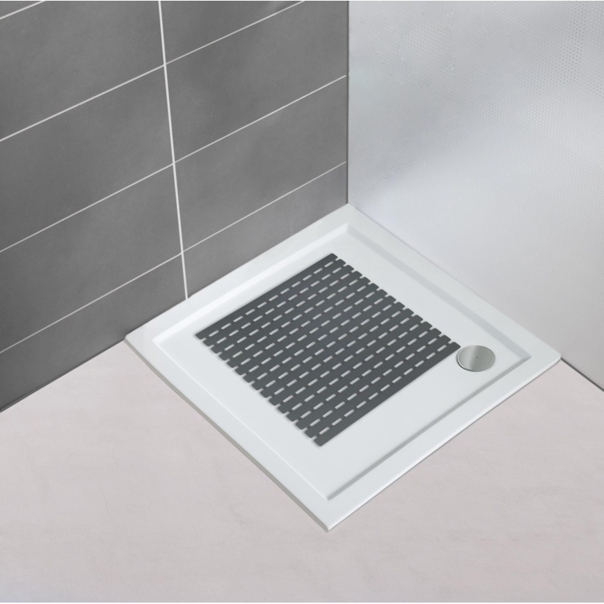 WENKO 23125100-ARINOS shower mat 54x54 cm grey/grey
