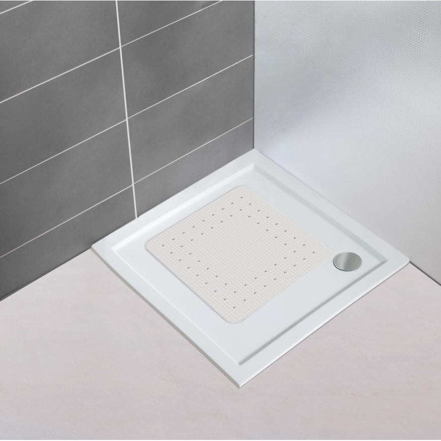 WENKO 23135100-Shower Mat MIRASOL 54x54 cm White