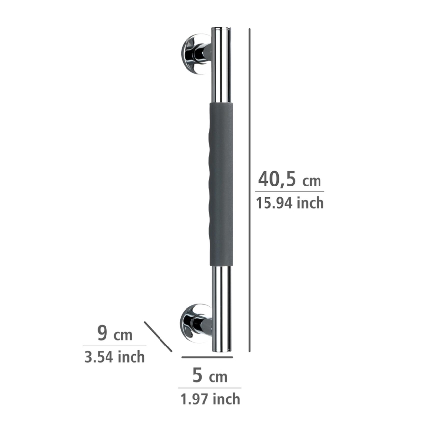 WENKO 23284100-Grab Bar SECURA 40.5 x 9 cm stainless steel/anthracite/polished chrome