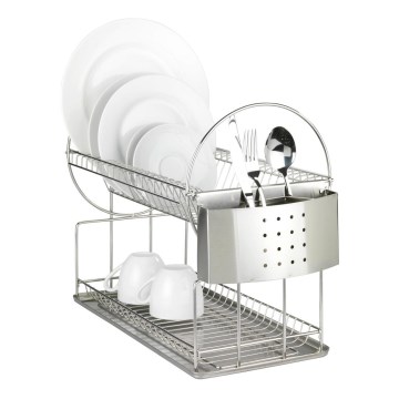 WENKO 2329100 - DUO Dish Drainer 21x33 cm stainless steel/silver