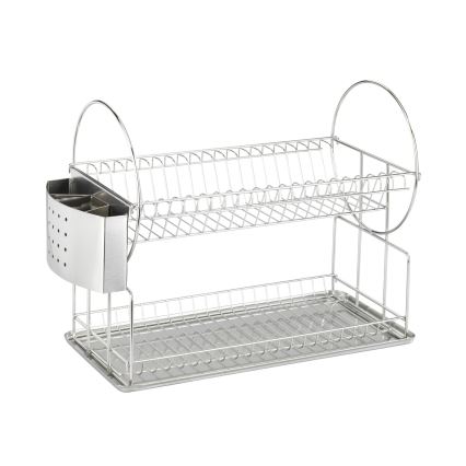 WENKO 2329100 - DUO Dish Drainer 21x33 cm stainless steel/silver