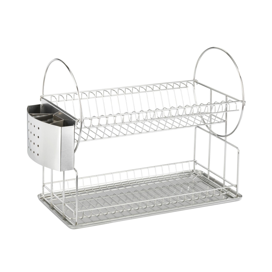 WENKO 2329100 - DUO Dish Drainer 21x33 cm stainless steel/silver
