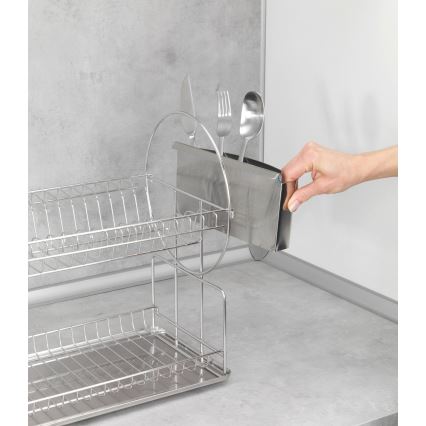 WENKO 2329100 - DUO Dish Drainer 21x33 cm stainless steel/silver
