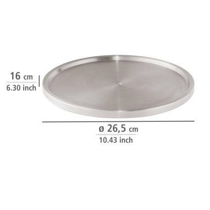WENKO 2334100 - Stainless Steel Tray 26.5 x 1.5 cm, stainless/silver