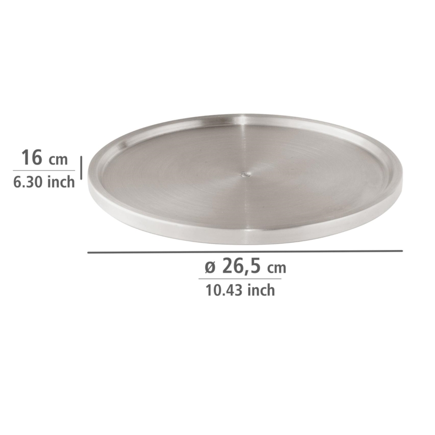 WENKO 2334100 - Stainless Steel Tray 26.5 x 1.5 cm, stainless/silver