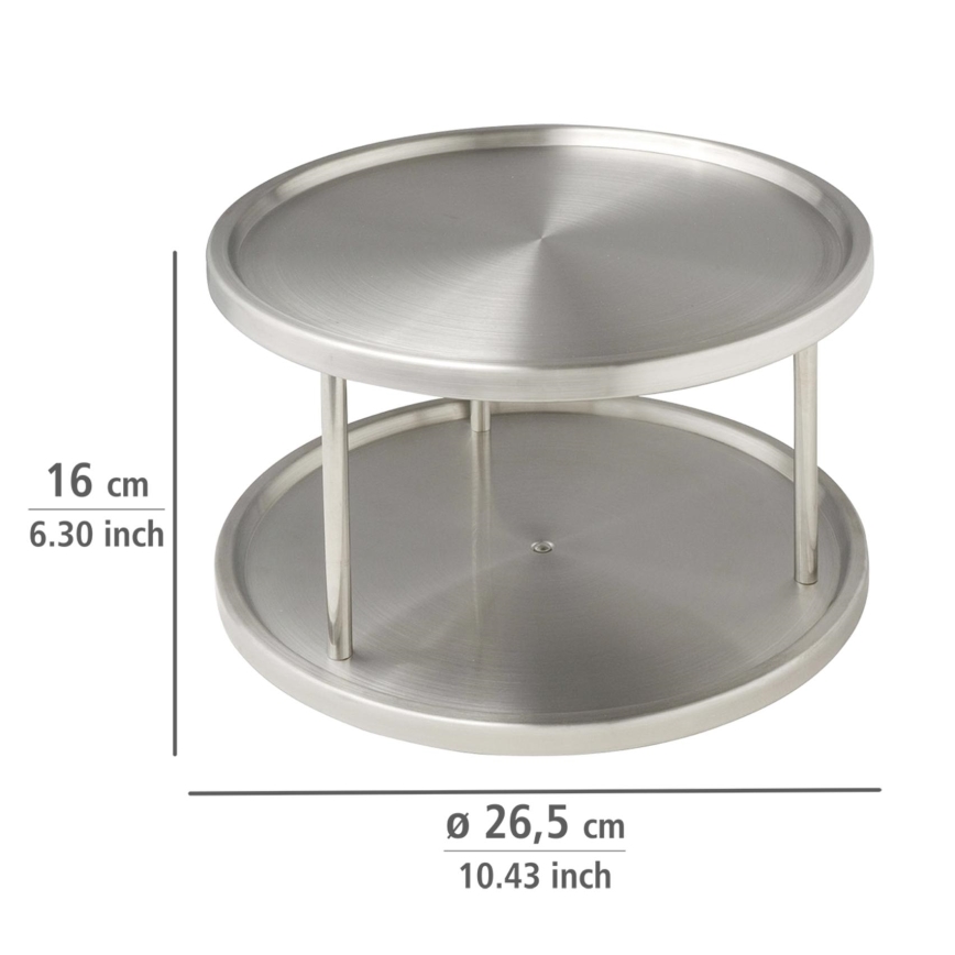 WENKO 2335100 - Cabinet Carousel 26.5 x 15.5 cm, stainless steel/silver