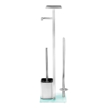 WENKO 23364100 - DEBAR Toilet Brush 21 x 70.5 cm, stainless steel/satin/white
