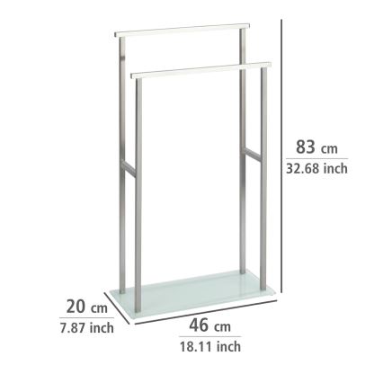 WENKO 23438100 - DEBAR Towel Stand 20x83 cm stainless steel/satin/white