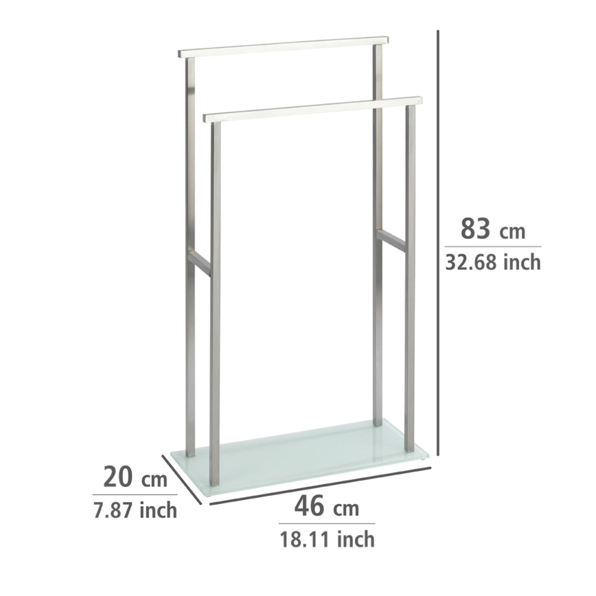 WENKO 23438100 - DEBAR Towel Stand 20x83 cm stainless steel/satin/white