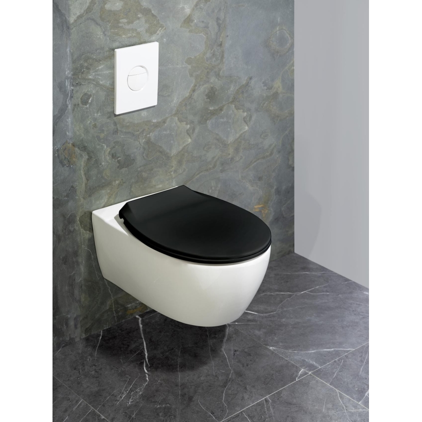 WENKO 23443100-WC toilet seat KOS 44x37 cm black/silver