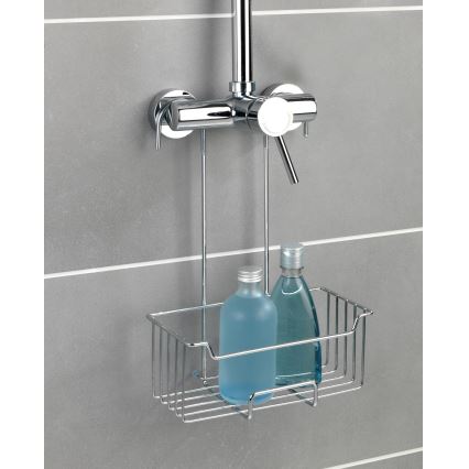 WENKO 23499100 - MILO Shower Shelf 25x36 cm Stainless Steel/Silver/Clear