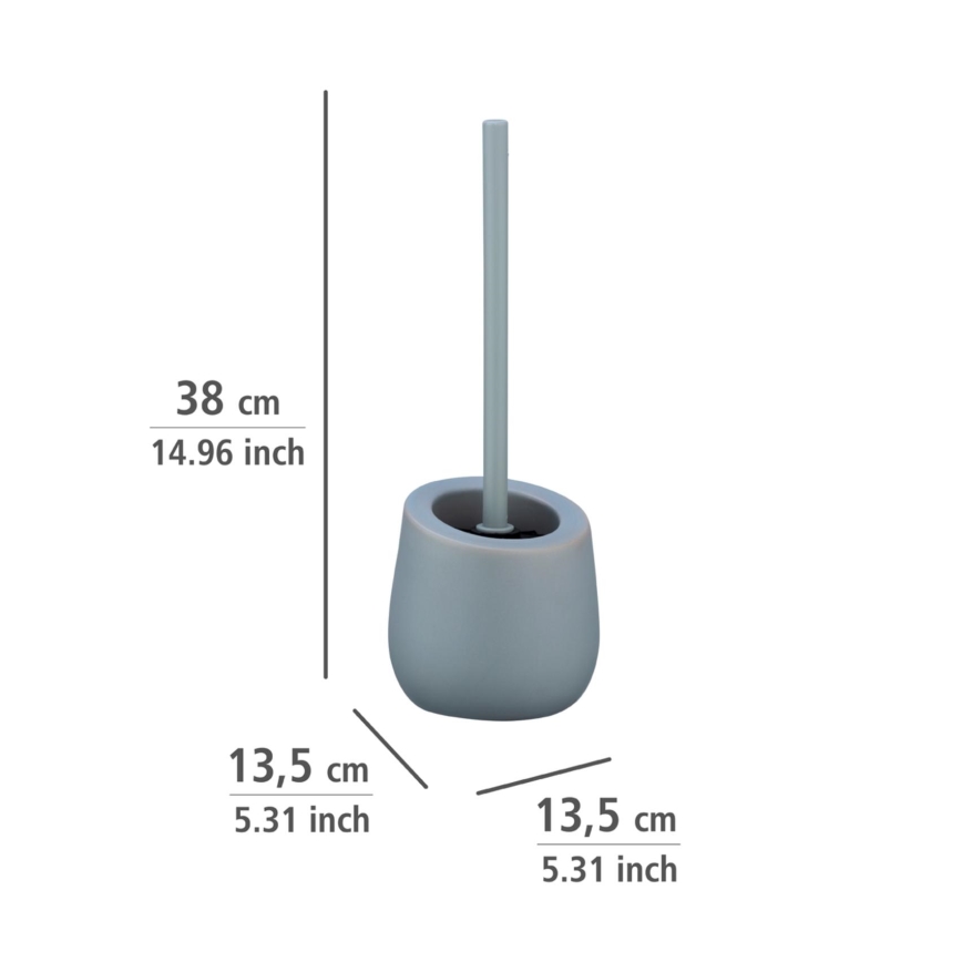 WENKO 23650100 - BADI Toilet Brush 13.5 x 38 cm, Grey
