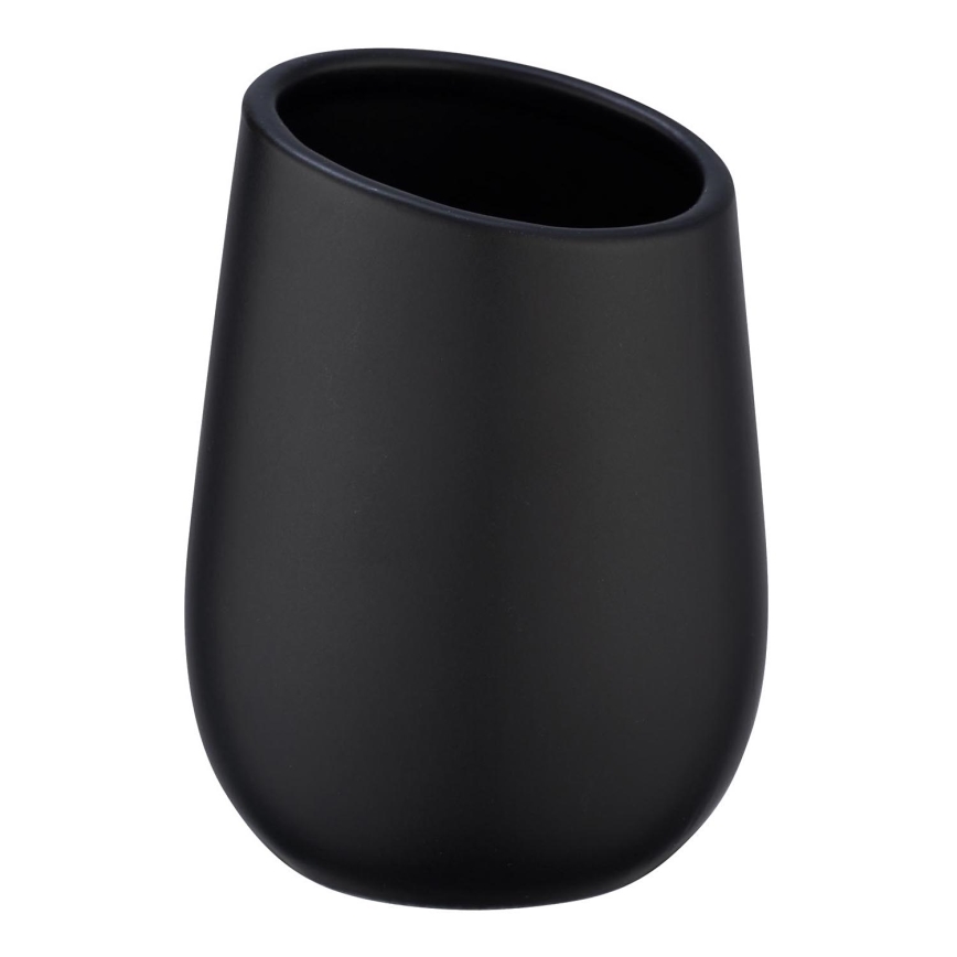 WENKO 23651800 - BADI Toothbrush Cup 8x11 cm Black