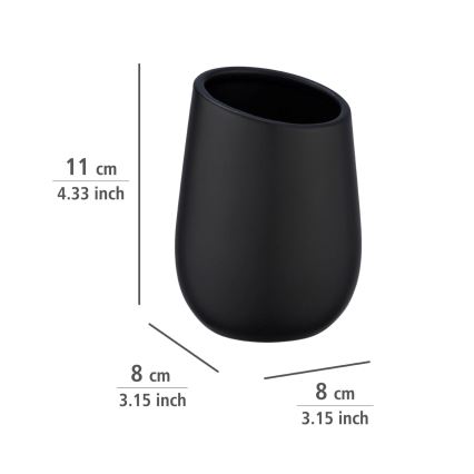 WENKO 23651800 - BADI Toothbrush Cup 8x11 cm Black