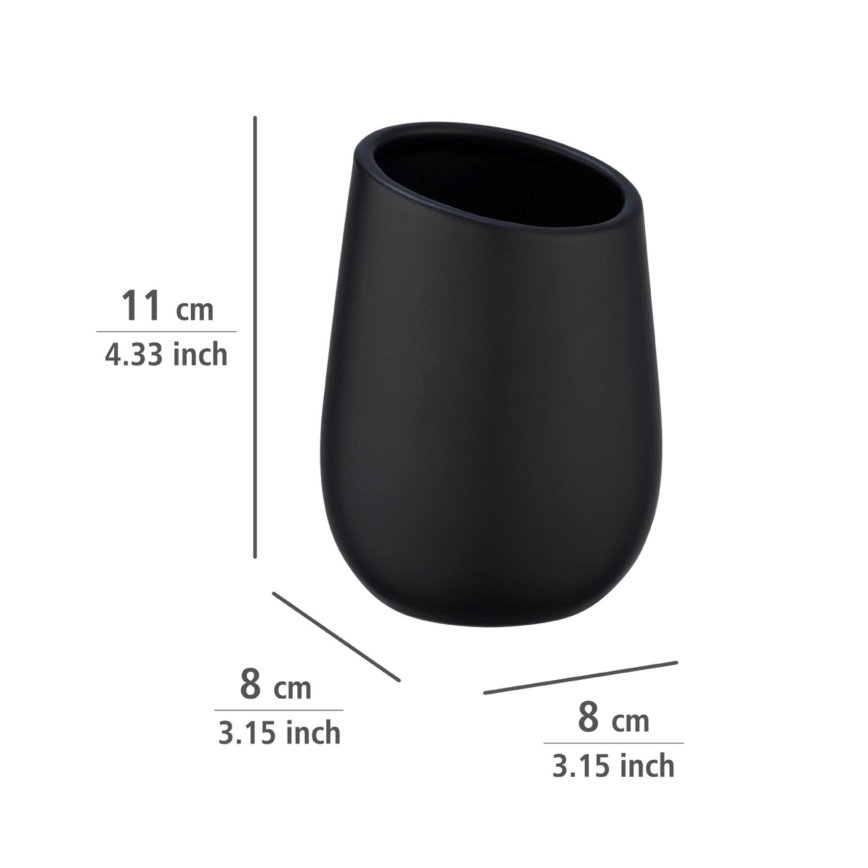WENKO 23651800 - BADI Toothbrush Cup 8x11 cm Black