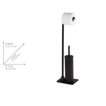 WENKO 23710100 - HELLA Toilet Brush 15x69 cm, Black