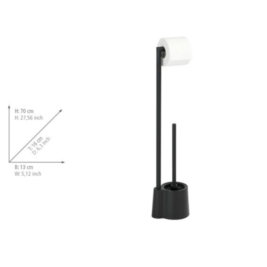 WENKO 23804100 - AVOLA Toilet Brush 13x70 cm Stainless Steel/Black