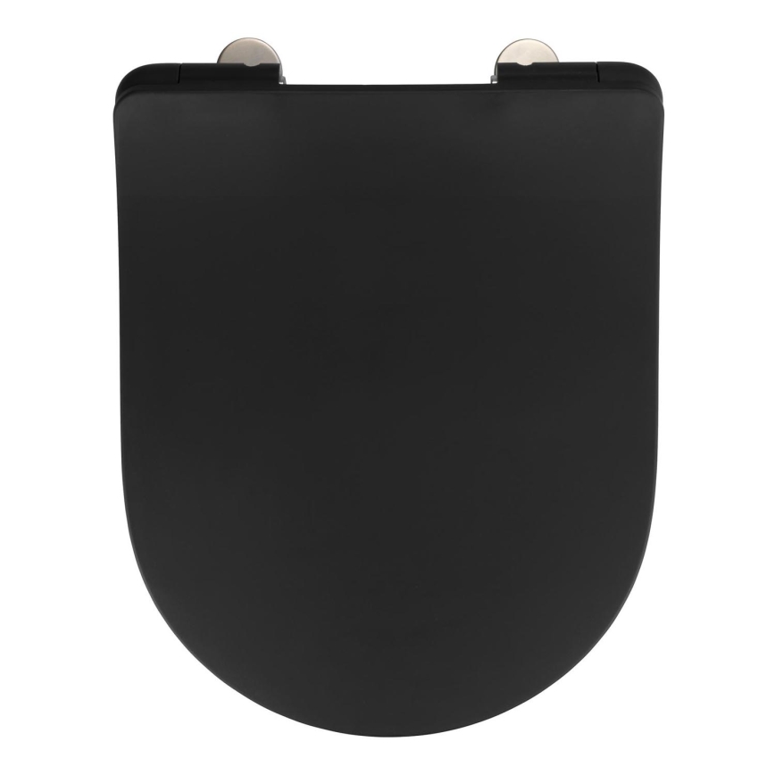 WENKO 23827100-WC toilet seat SEDILO 45,2x36,2 cm black/silver